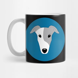 Blue and white greyhound Mug